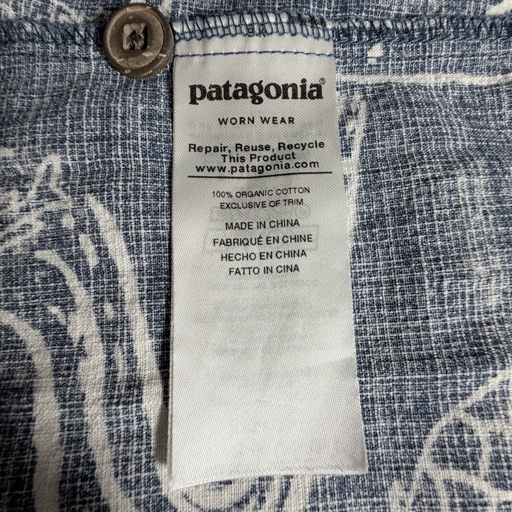 Patagonia Navy Blue Printed Tie-Side Swim Sarong Cover-Up